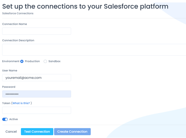 Salesforce API Token authorization screen