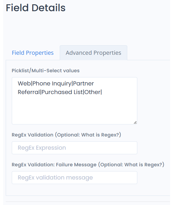 Dynamic picklist settings synchronized with Salesforce